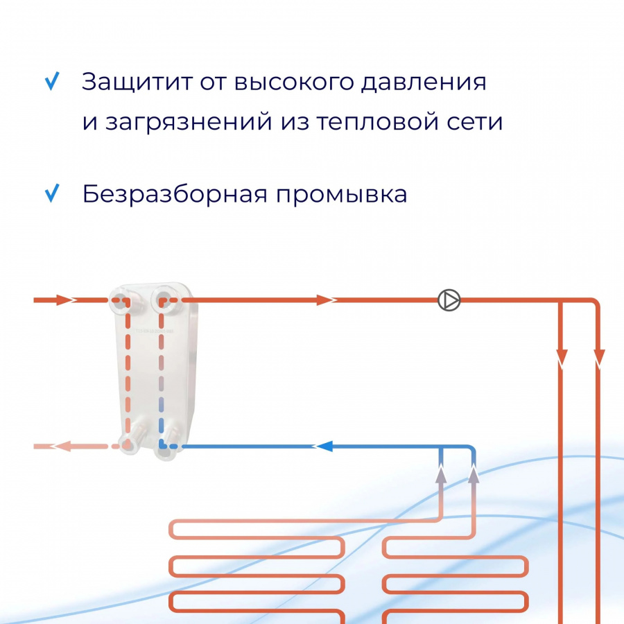Теплообменник для тёплого пола 90м2 (13кВт) - ТТ15-50Hв  