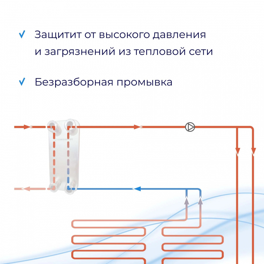Теплообменник для тёплого пола 50м2 (8кВт) - ТТ15-30Hв  